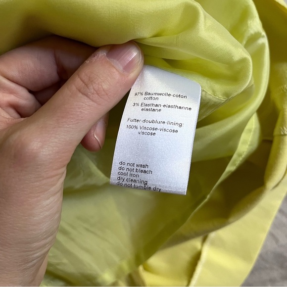 Akris Punto Pleated Yellow Lime Dress in Size 8 - Picture 6 of 7